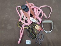 Halter, reins, stirrups, etc