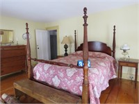 CHERRY 4 POSTER BED LOCATED UPSTAIRS - BRING HELP