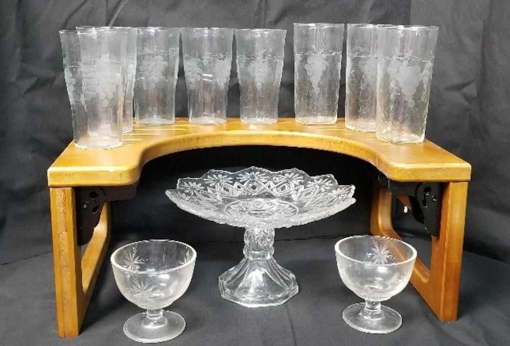 Vintage Glassware- Pedestal Cake Plate 8