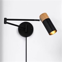 Modern Industrial Swing Arm Wall Lamp with Plug