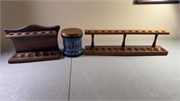 Pipe Holders and Tobacco Jar