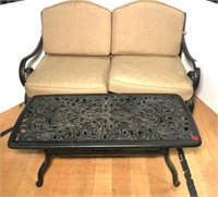 World of Décor Metal Patio Loveseat & Coffee Table