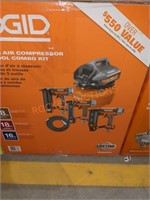 RIDGID 6 gal. Air compressor and 3 tool combo