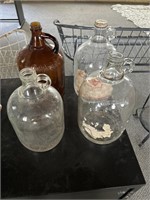 Vintage 1 Gallon Glass Jugs- Royal Crown, Roman