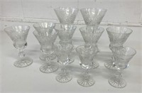 11 Pinwheel Crystal Port Glasses Some Chips