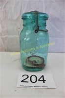 Ball/Ideal Historic Reproduction Aqua Blue Qt Jar