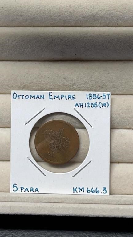 1856-1857 Ottoman Empire 5 Para Coin