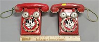 Vintage Tin Mickey Mouse Club Toy Phones