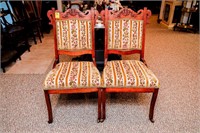Pair of Matching Antique Parlor Chairs w/Casters
