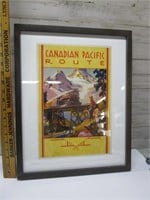 FRAMED CANDIAN PACIFIC RAILROAD