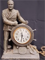 Signed Antique spellter figurial mantle clock