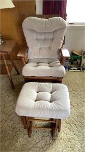 Glider chair with matching foot rest