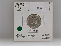 1945-S 90% Silver Mercury Dime