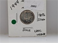 1944 90% Silver Mercury Dime