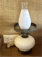 Vintage Electric Milk Glass Oil Lamp 14.5in