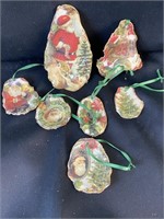 Oyster Shell Decorated Ornaments