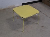 Light Yellow Metal, Small, Rounded Square Table
