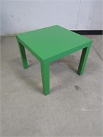 (3) Lime Green Kid's Square Tables: Worn