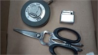 Dansk scissors steel tape and lighter