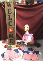 Folding Welcome Sign Dress Up Blow Mold Goose