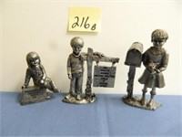 (3) Michael Ricker Pewter Collector Club Pieces -