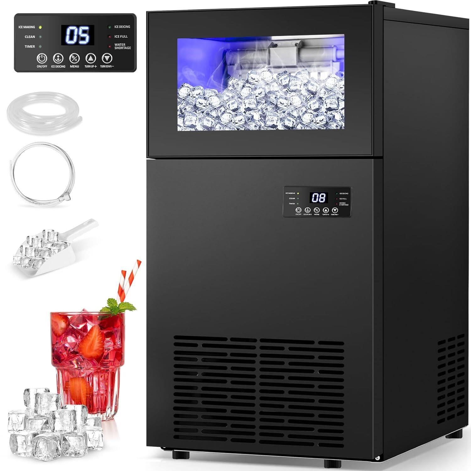 Upgraded Commercial Ice Maker Machine  130 LBS/24H