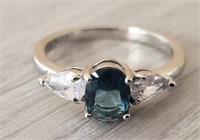 Faceted Oval Aquamarine Ring