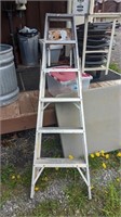 A frame aluminum ladder