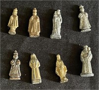 8 diminutive vintage religious statues