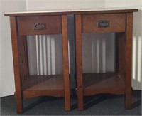 Wood One Drawer End Tables (approx 16" x 16" x