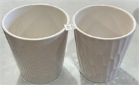Two 5" ceramic plant pots