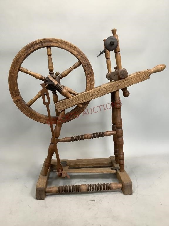 Vintage Wooden Spinning Wheel