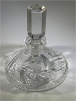 Round Perfume Bottle w/ Cut Pattern and Stopper