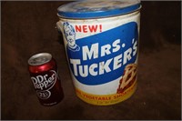 VINTAGE MRS TUCKERS SHORTNING TIN WITH LID