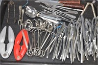 Tray Lot of Seafood Shelling Tools