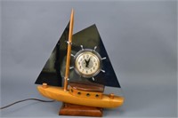 Wood and Metal Electric Ship Clock