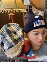 Mannequin Head with Assorted Hats