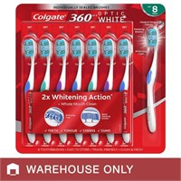 Colgate 360 Optic White Toothbrush,  Soft 8-pack