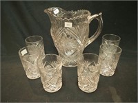 Early American pressed glass water serving