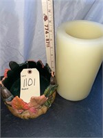 XLARGE FLAMELESS CANDLE W/FALL HOLDER