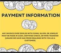 Silver & Jewelry Payment Information