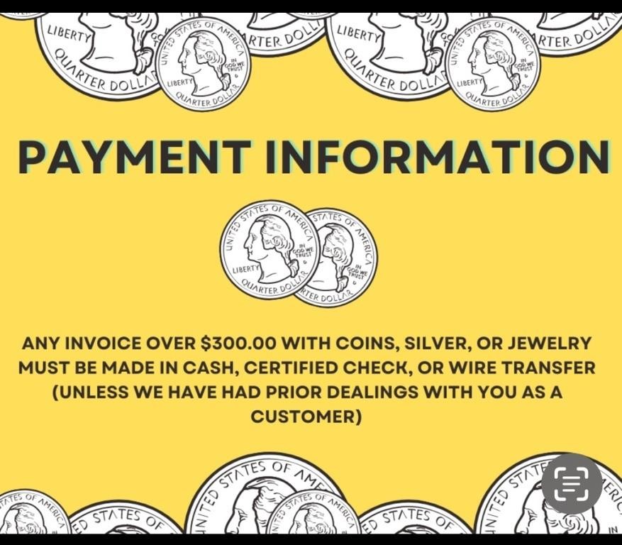 Silver & Jewelry Payment Information