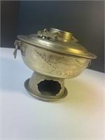 Vintage Asian Brass Mongolian Steamboat Hot Pot