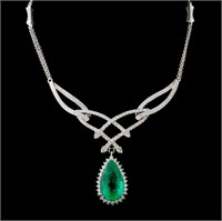 18K Gold 5.58ct Emerald & 2.10ct Diamond Necklace