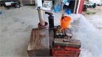 (2) Tractor Mufflers & Lights, Oil Res. Tank,