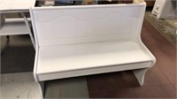 45 inch white bench with storage