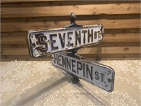 SEVENTH & HENNEPIN ST DOUBLE SIDED STREET SIGN