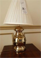 Brass lamp with white shade
