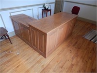 L shaped wood desk