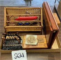 Wooden Box, Letter Holders, etc.